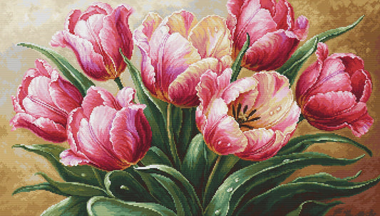 Luca-S GOLD gobelin embroidery set - Graceful Tulips, G718