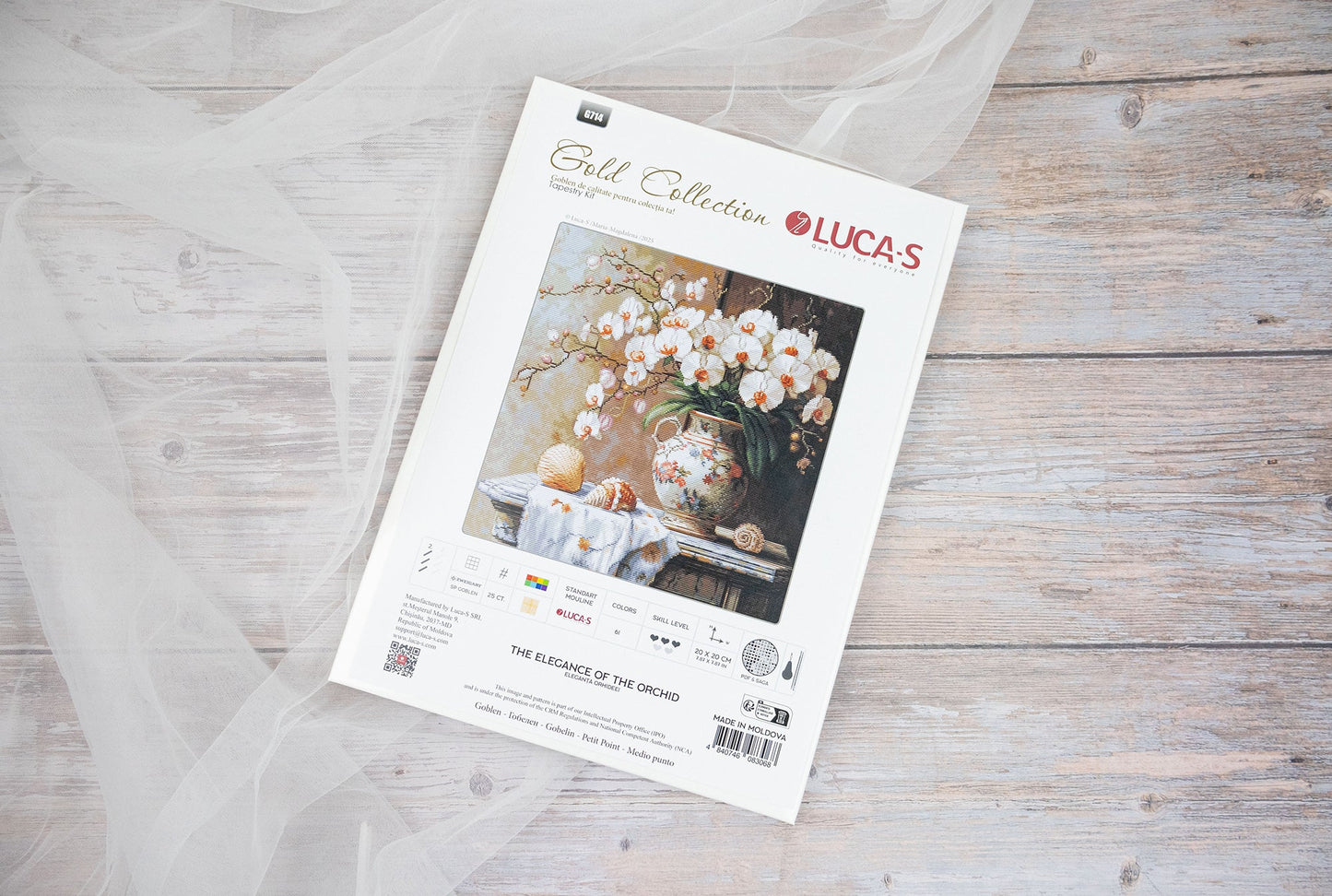 Set de brodat în goblen Luca-S GOLD - Eleganța Orhideei, G714