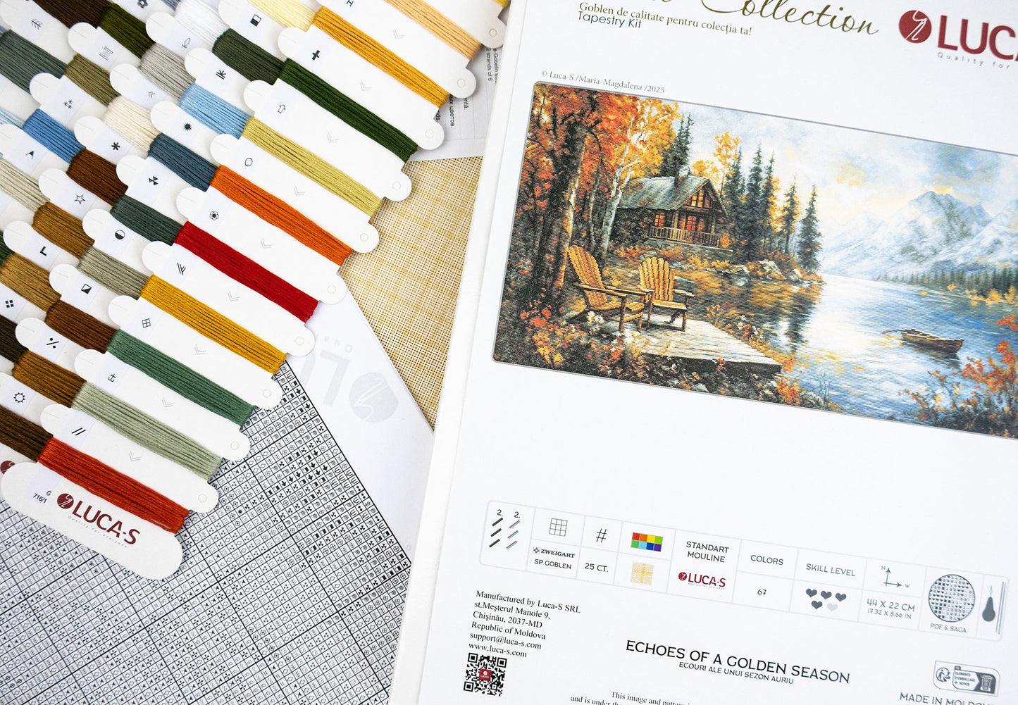 Luca-S GOLD cross stitch embroidery set - Echoes of a Golden Season, G716