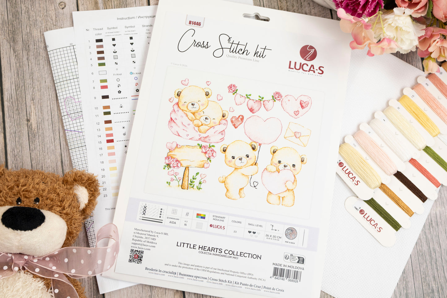 Set de brodat în cruciuliță Luca-S - B1446 Colecția Inimioarelor Mici