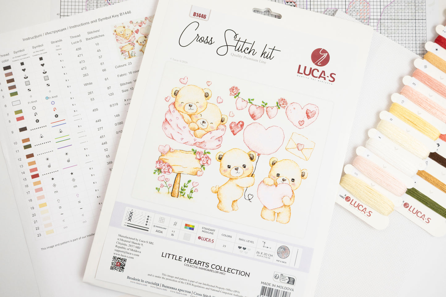 Set de brodat în cruciuliță Luca-S - B1446 Colecția Inimioarelor Mici
