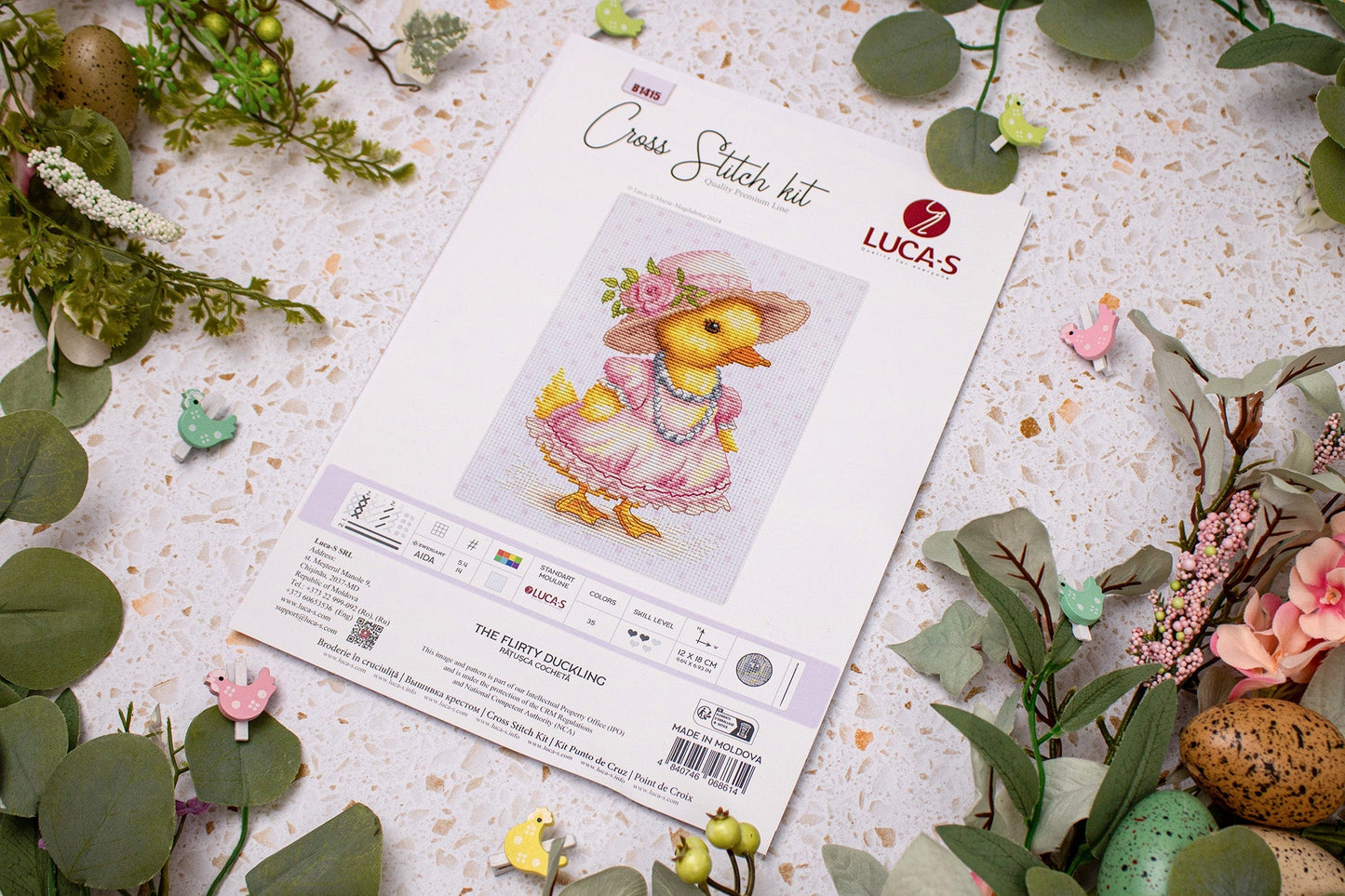 Cross stitch kit Luca-S - The Coquettish Duck, B1415