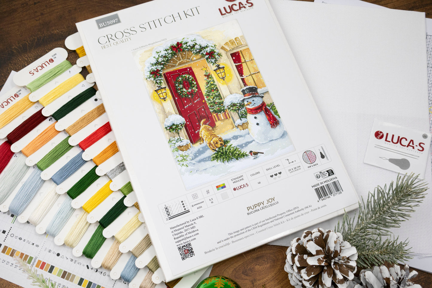 Set de brodat în cruciuliță Luca-S - Bucuria Cățelușului, BU5097