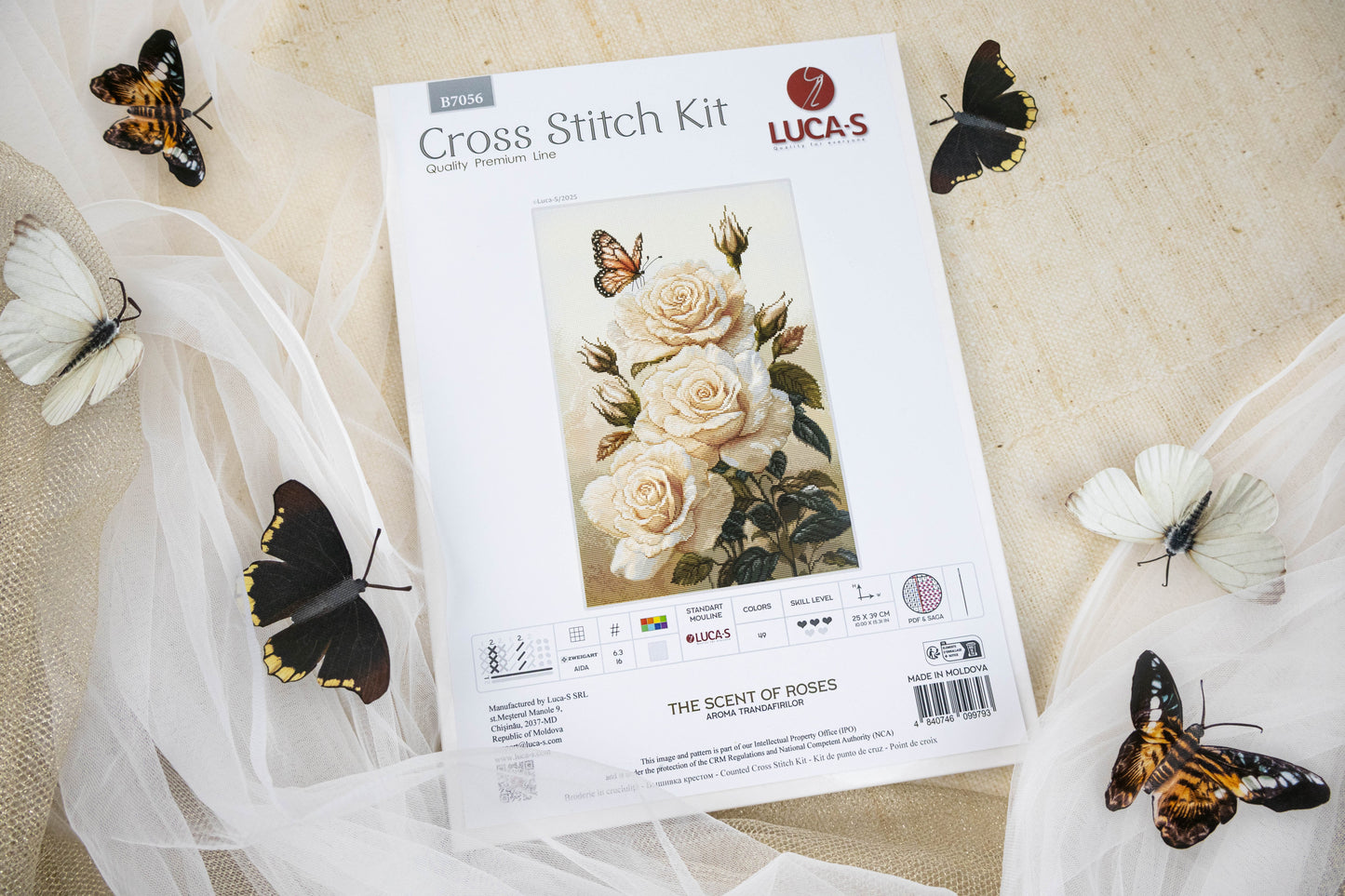 Set de brodat în cruciuliță Luca-S - Aroma Trandafirilor, B7056