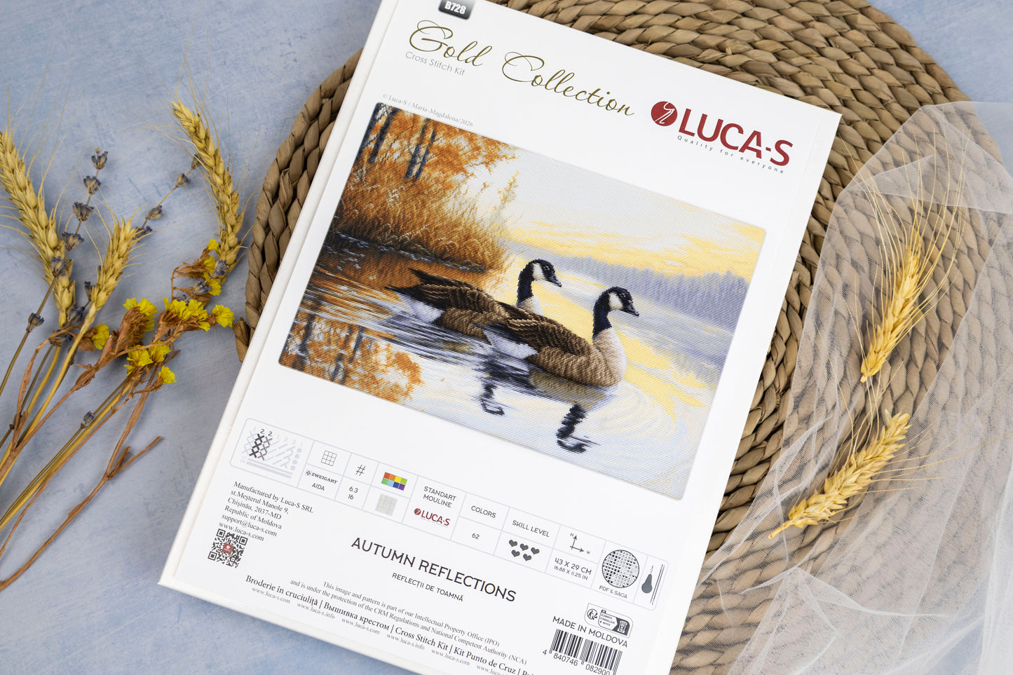 Set de brodat în cruciuliță Luca-S GOLD - Reflecții de Toamnă, B728