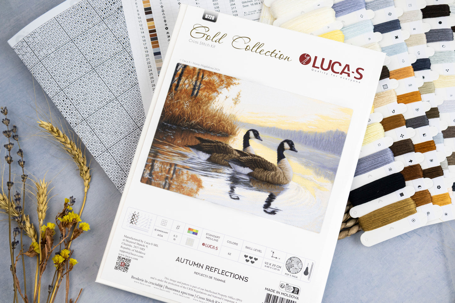 Set de brodat în cruciuliță Luca-S GOLD - Reflecții de Toamnă, B728