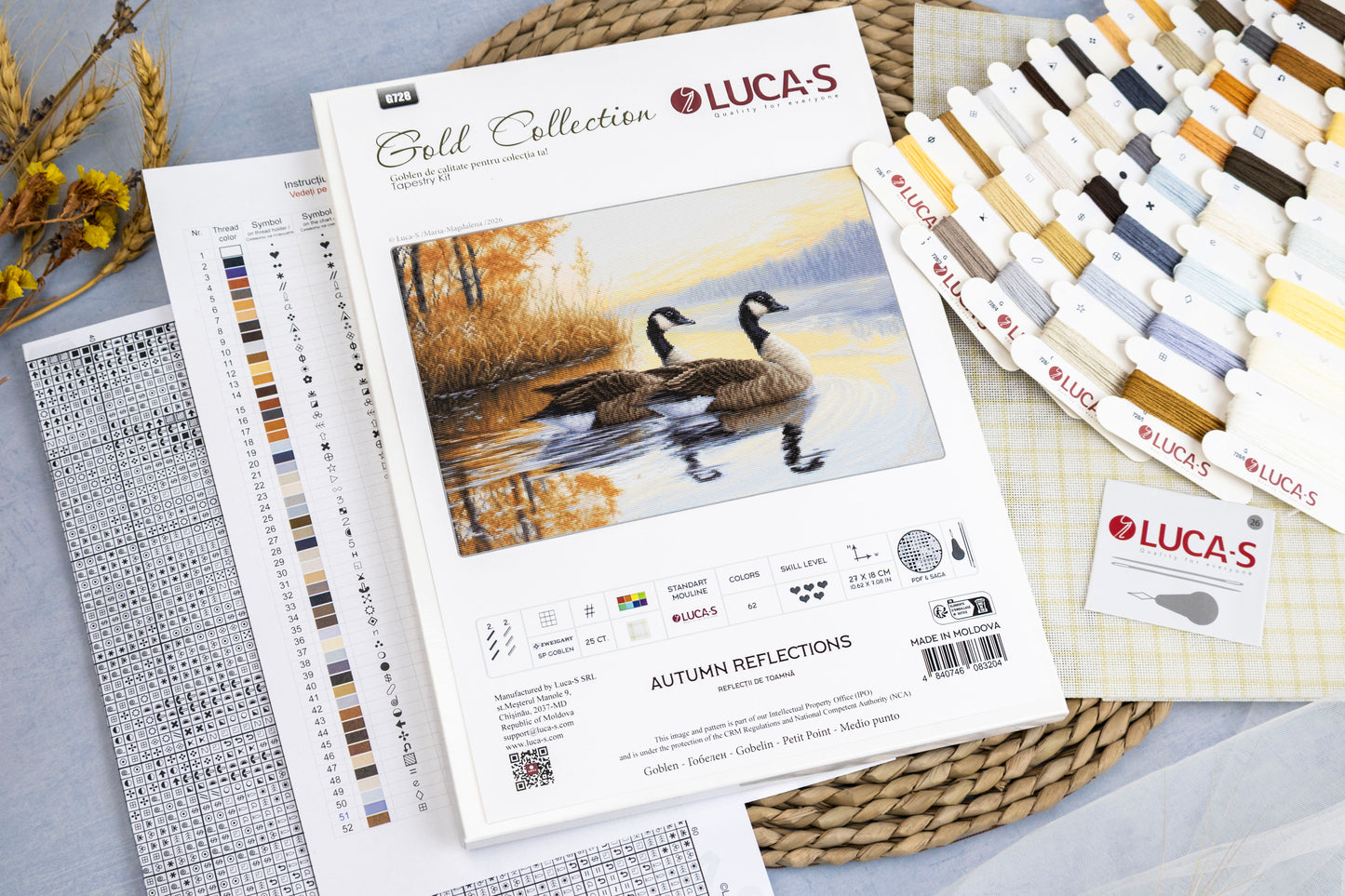 Set de brodat în goblen Luca-S GOLD - Reflecții de Toamnă, G728