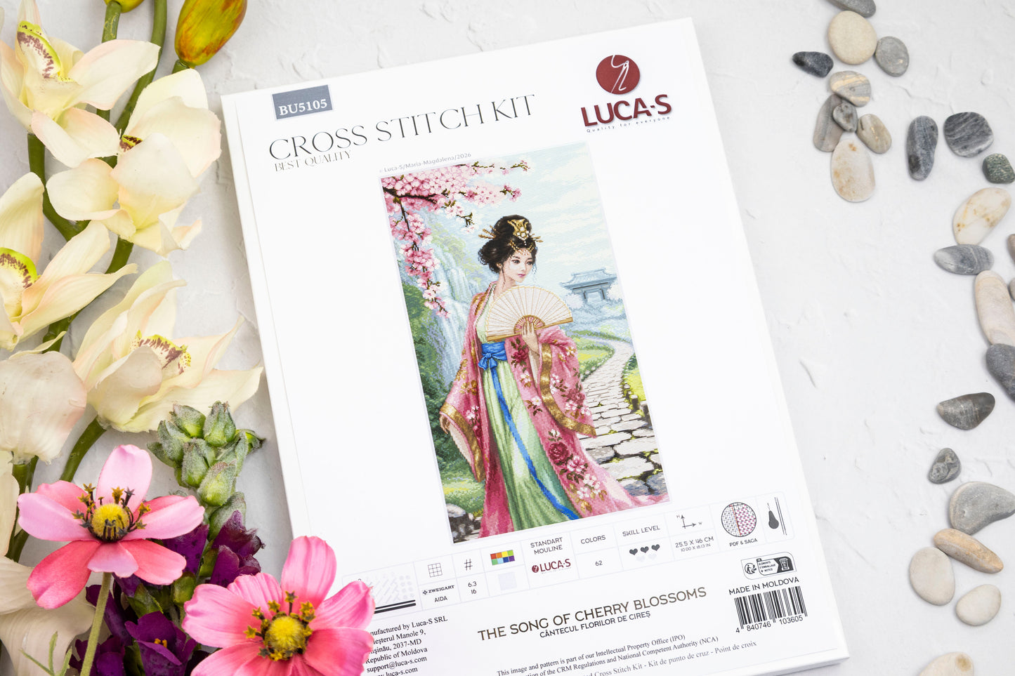 Set de brodat în cruciuliță Luca-S - Cântecul Florilor de Cireș, BU5105