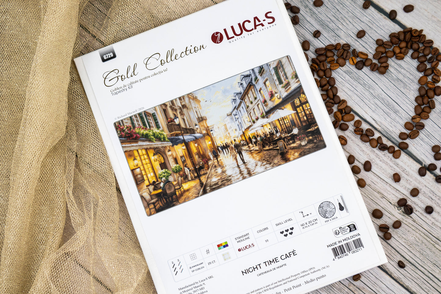 Set de brodat în goblen Luca-S GOLD - Cafeneaua de Noapte, G729