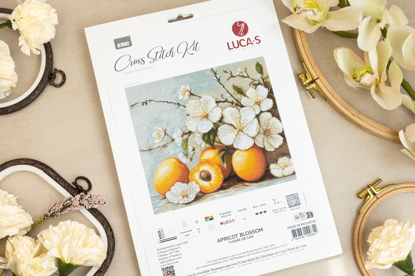Set de brodat în cruciuliță Luca-S - B7062 Floare de cais