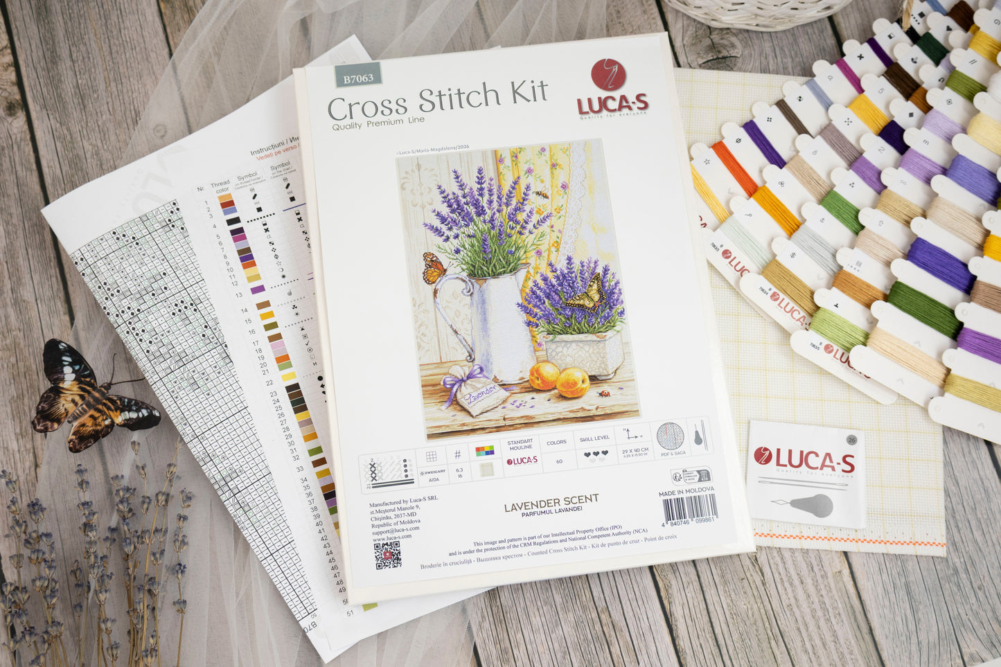 Set de brodat în cruciuliță Luca-S - B7063 Parfumul Lavandei