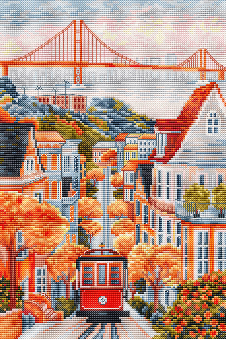 Set de brodat în cruciuliță Luca-S - PK04 San Francisco,USA