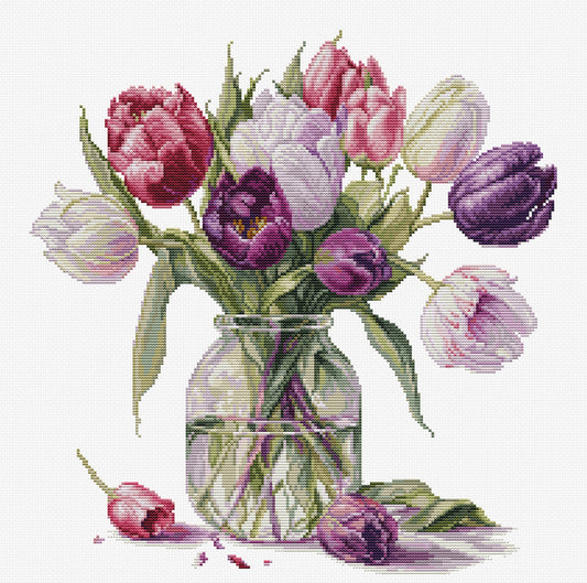 Cross stitch kit Luca-S - B7029 Bouquet of Tulips