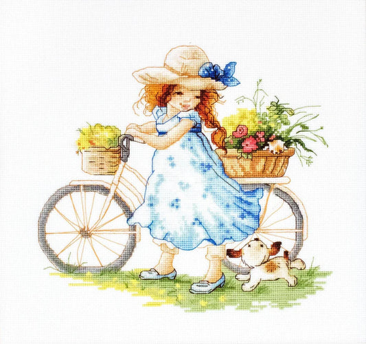 Set de brodat în cruciuliță Luca-S - La plimbare B1129