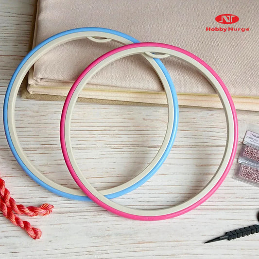 Embroidery Hoops - Plastic Embroidery Hoop With Elastic Fastening, Round